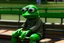 Placeholder: A cool Pepe sitting on the bench