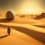 Placeholder: person alone in planet ,Dune-Desert Planet Arrakis: Image of a barren, sandy desert planet with two moons in the sky, conveying the harsh environment of Arrakis., Alexandro Jodorowsy Art,Juan Gimenez Art,Space Art,Sci-Fic Art,Dark Influence,NijiExpress 3D v2,Kinetic Art,Datanoshing,Oil painting,Ink v3,Splash style,Abstract Art,Abstract Tech,CyberTech Elements,Futuristic,Epic style,Illustrated v3,Deco Influence,Air Brush style,drawing