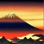 Placeholder: Ukiyo-e painting of a mount fuji at sunset