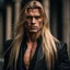 Placeholder: portrait of a malavolent stunningly handsome male aged 25, muscular, long blonde hair, wearing a dark suit, angry expression,4k, modern fantasy