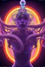 Placeholder: Spiritual being with Tentacles over human Head creating reality around, wrapping Spiral around people, Psychedelic