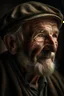 Placeholder: potrait of an old fisherman at sea,using natural light to highlight waether texture