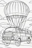 Placeholder: transport coloring page for kids, PARACHUTE, thick outline, low details, no shading, no color