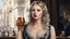 Placeholder: corrupt Russian woman, 1917, sleeveless open dress, lace, loose hair, Paris, bar, brandy, drinks, audience, 3d, 64k, high resolution, high detail, fine rendering, computer graphics, hyperrealism, f/16, 1 /300 s. digital painting,