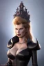 Placeholder: Kim Basinger as evil queen in black leather, busty, cleavage, curvy, angry, stern look. character design by cory loftis, fenghua zhong, ryohei hase, ismail inceoglu and ruan jia. unreal engine 5, artistic lighting, highly detailed, photorealistic, fantasy