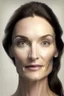 Placeholder: realistic, (39yr old female)without makeup, Caucasian beautiful face, angled head position, dark hair, studio lighting, cinematic light, beautiful woman, milk beige middle hair, perfect anatomy, on white background, 8k Resolution, highly detailed, non-symmetrical body a, detailed hairstyles and skin texture