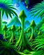 Placeholder: Forest of giant cannabis plants in a tropical setting, beautiful fantasy landscape, realistic and natural, cosmic sky, detailed full-color, nature, hd photography, fantasy by john stephens, galen rowell, david muench, james mccarthy, hirō isono, realistic surrealism, elements by nasa, magical, detailed, alien plants, gloss, hyperrealism