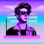 Placeholder: Vaporwave adult male