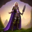 Placeholder: D&D character, female, vampire, druid, nature, tan skin, purple galaxy cloak