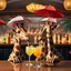 Placeholder: very Gay Giraffes standing in a bar drinking drinks with umbrellas
