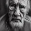 Placeholder: moody close up charcoal portrait of an old man, delicate, highly detailed, chiaroscuro, beautiful composition, delicate arrangement, aesthetic, soft lighting, tender