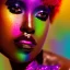 Placeholder: masterpiece, best quality, woman, dark skinned, sparkling eyes, fluorescent skin, colorful makeup, afro, full body shot, highly detailed body, sun light, 4K, RAW, depth of field, high contrast, realistic details, 24mm