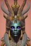 Placeholder: Aztec male African Egyptian alien, cracks in the voodoo head, wicked, eyes, crown, Elephant, 8k, finely detailed, photo realistic, tiger turquoise skull head gold dragon space alien snow skeleton gold hornytoad silver crown silver eyes