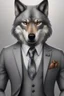 Placeholder: Anthropomorphic wolf in a grey suit and hyper-realistic 8K tie
