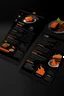 Placeholder: sushi Resturant menu, black and orange,