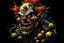 Placeholder: High_Quality_Art Digital Painting of Science experiment Horror Clown Monster abomination creature by Richard Corben, Todd Schorr, T-Shirt Design, Black Background,