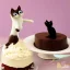 Placeholder: Cat dancing on a chocolaté cake