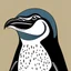 Placeholder: side 2d penguin with an open beak