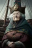 Placeholder: old woman captain of medival ship