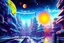 Placeholder: Epic space Cyberpunk street, exoplanet in the sky, impressionism painting