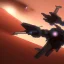 Placeholder: Armored Core machine robot fights another Armored Core fly in the sky in the desert with the ocean where you can see the space in the sky with the night on the horizon, 4k resolution