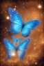 Placeholder: Luminous blue butterfly and manure full of stars