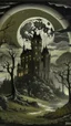 Placeholder: A black moldy castle under the moon painted by Edward Hicks