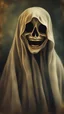 Placeholder: a ghost smiling in oil painting style