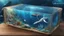 Placeholder: subnautica box with a drawn biom and creatures from a deep ocean on the box, leviathan ,kyanite ,very realistic