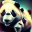 Placeholder: A beautiful portrait of a cyborg panda natural color scheme, high key lighting, volumetric light high details psychedelic background