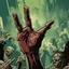 Placeholder: zombie hand pointing, comic book, illustration,