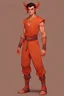 Placeholder: Full Body, Male Tiefling Bulk, monk, outfit like goku