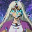 Placeholder: cosmic mage, elf, female, battle mage, epic, cosmic magic, long ears, white hair, face details, pale skin, jewellery, broad shoulders, sharp ears, cosmic clothes, cosmic eyes, ears shown, light out of eyes, the cosmos in eyes, stars in eyes, shining eyes, non human face, thin face, animation, detailed ears, magical eyes, non realistic, closed mouth