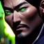 Placeholder: Ultra detailed fullbody Portrait in oil on canvas of heroes of the storm -Genji,extremely detailed digital painting,intense stare, extremely detailed face, crystal clear eyes, mystical colors ,perfectly centered image, perfect composition, rim light, beautiful lighting,masterpiece ,8k, stunning scene, raytracing, anatomically correct, in the style of Steve Jung and robert e howard and Wizyakuza and Ohrai Noriyoshi and Simon Bisley and uncannyknack.