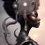 Placeholder: sango fantasy, fantasy magic, intricate, sharp focus, illustration, highly detailed, digital painting, concept art, matte, masterpiece head sexy view black African beauty black afro hair earth lady silver falcon head princess