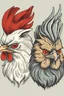 Placeholder: Image of a cat head and a rooster head