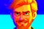 Placeholder: Happy Andrew Garfield with a beard and blue eyes in Pixar style