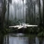 Placeholder: the iconic scene of Luke's x-wing in the swamp