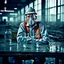 Placeholder: an very sad transparent glas man with working clothes, in a factory, nobody cares about the empty glas man, that is why he is so sad :( , he had worked 30 years in the factory and never had a salary increase, tears in his eyes, the working man is transparent