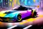 Placeholder: hypercar, hand draw urbansketch art style inspired by Marta Vilarinho de Freitas, flat, vector illustration, urban sketch cyberpunk 2099 blade runner 2049 neon neo-impressionism expressionist style oil painting, smooth post-impressionist impasto acrylic painting, thick layers of colourful textured paint futuristic futurism noir