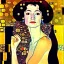 Placeholder: retrato de mujer bella con estilo de Gustav Klimt