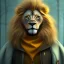 Placeholder: Portrait of cute lion, harry potter style,Fantasy art, yellow clothes, octane render