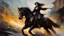 Placeholder: oil painting, intricate dynamic action shot of rogue with a dark shourd riding a horse, solo, cinematic, Steve Henderson, Fabian Perez, Henry Asencio, Jeremy Mann, Marc Simonetti, fantasy,