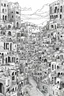 Placeholder: An abstract and expressive interpretation of a palestinian city features for coloring book