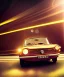 Placeholder: fiat 125p, city. high speed. bokeh. lens flare. warm lights. high detailed. oil on canvas