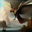 Placeholder: Epic massive Drawing Griffin Knight Flying estilo Caravaggio 4k