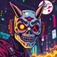 Placeholder: 8 bit pixelart cyberpunk,Hannya-Maske, Comic style