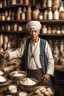 Placeholder: Turkish milk seller with he is Rajab Tayyip Erdogan and wearing a turban in 1900 Ultra-wide angle Highly realistic precise details Detailed panoramic view Detailed distance Professional Quality 4K