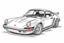 Placeholder: porsche 911, full car, white background, sketch style, no shadows, clear and well outlined