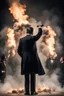 Placeholder: Create a powerful visual representation of the moment Booth fires a single shot into the back of Abraham Lincoln's head. Convey the shock and chaos among the audience as the gunshot reverberates through the theater